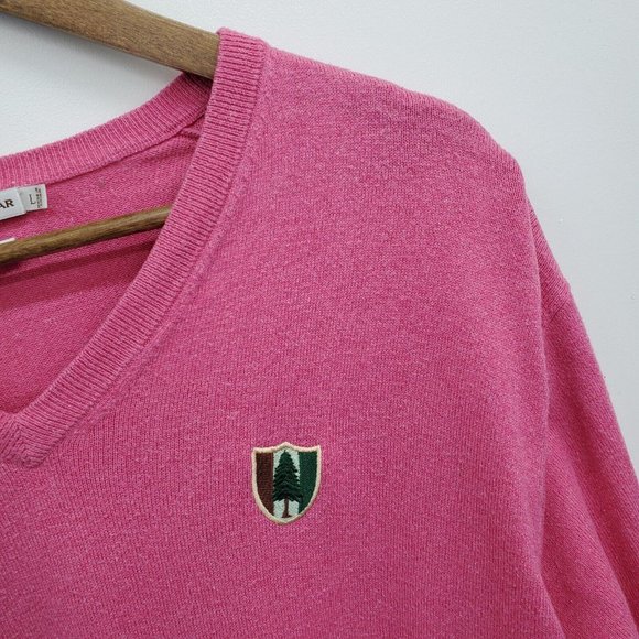 Peter Millar Mens Pink Cashmere Blend V-Neck Pullover Sweater Size L Golf Golfer - Picture 6 of 11